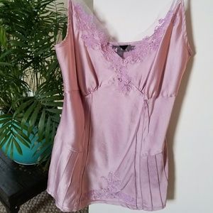 Arden B. pink silk top